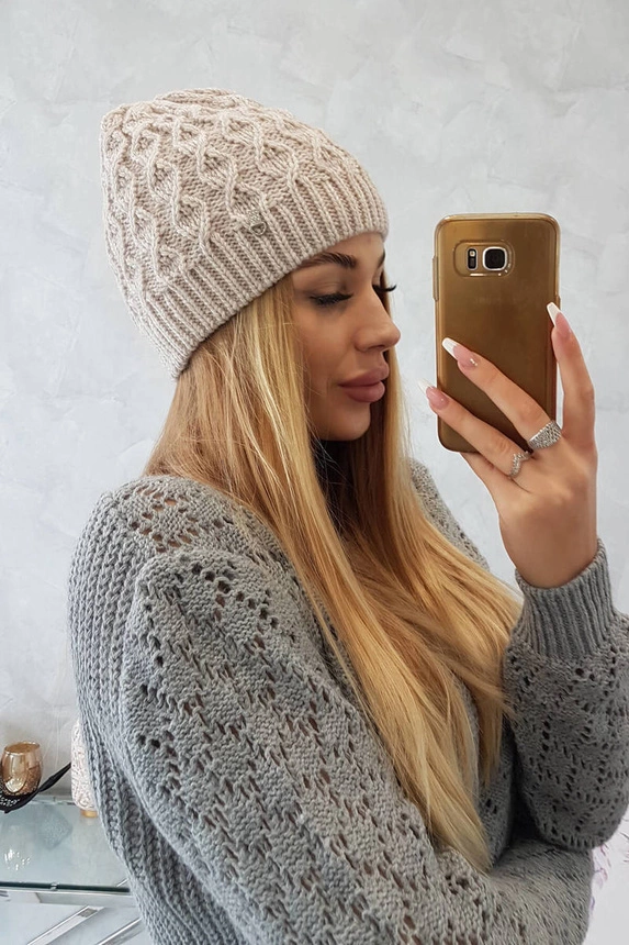 Fleecová čepice Roma K224 light beige