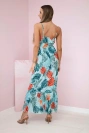 Dress with a leaf motif mint