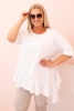 Women's Plus Size blouse with cotton, featuring a pocket and rolled sleeves kiwi