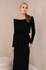 Long waisted viscose dress black