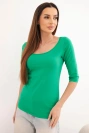 Round-neck blouse green