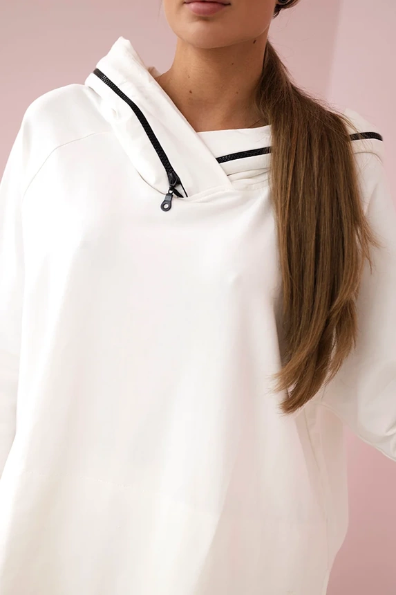 Set of cotton hoodie + leggings ecru