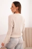 Women's sweater made of baby alpaca with puff sleeves beige