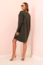 Moteriška viskozinė suknelė Plus Size su grandinėlės rankine khaki