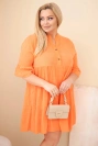 Dámské bavlněné šaty Plus Size s volány oranžová