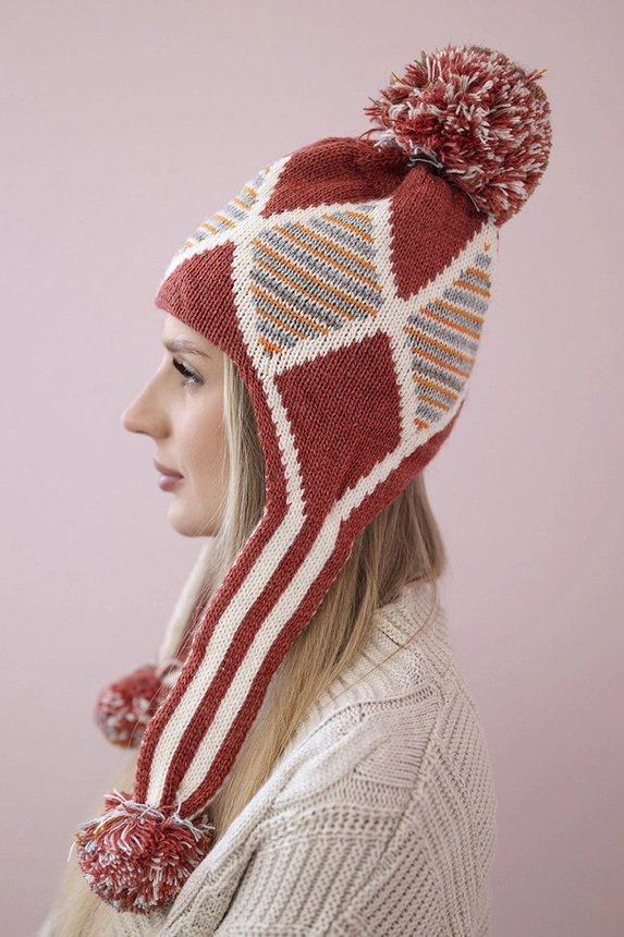 Women's long eared cap Eunika K322 foxy