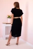 Dress with a decorative belt black