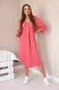 V-neck dress raspberry