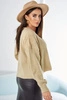 Ribbed sweater with buttons beige