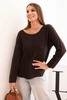 Women's viscose sweater with long sleeves and a round neckline brown