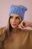 Cap with fleece Iwona K221 blue