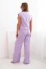 Women's set with a vest and wide-leg pants light purple