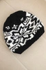Women's wool winter hat with decorative crystals K399 black