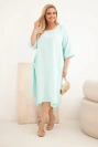 Women's Plus Size Viscose Dress with Pockets Short Sleeve mint