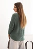 Women's sweater made of viscose with long sleeves and a round neckline dark green