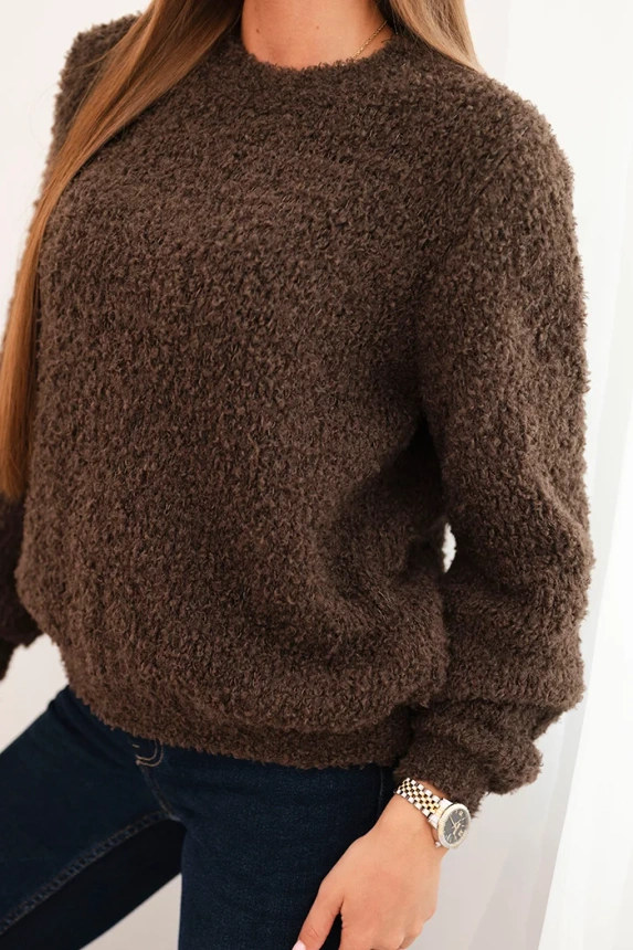 Women's sweater made of soft mohair brown
