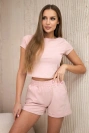 Baumwollset mit Shorts dunkelpuderrosa