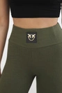 Gestreifte Leggings mit hoher Taille, khaki