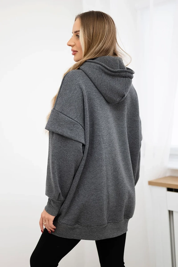 Insulated turtleneck sweatshirt graphite