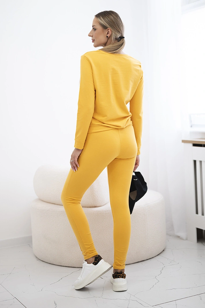 Senffarbenes Sweatshirt-Set