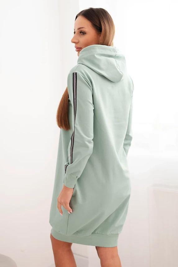 Dress with reflective print dark mint