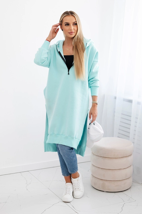 Warm-up Sweatshirt mit Seitenschlitzen Minze