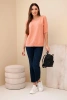 Women's short-sleeve viscose sweater dark apricot