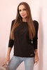 Women's blouse with a boat neckline brown