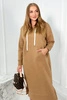 Langes Kleid mit Kapuze Kamel