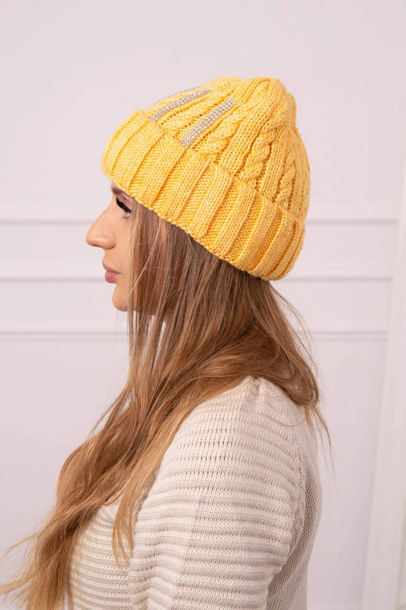 Women's cap Selena K384 mustard
