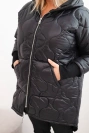 Moteriška žiemos striukė Plus Size su gobtuvu juoda