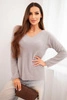 Women's sweater made of soft knit with a V-neck fango