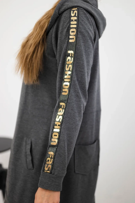 Sweatshirt with zip at the back graphite melange