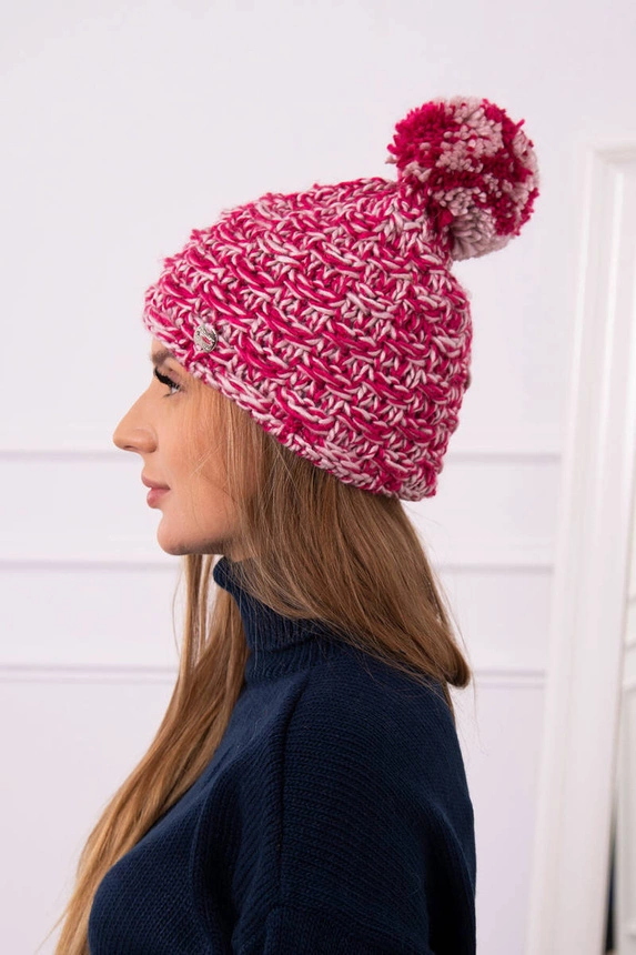 Cap with fleece Fiona K275 fuchsia + powdered pink