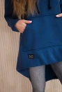 Isoliertes Sweatshirt mit langem Rücken und Kapuze, navyblau