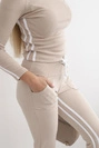 Set mit Doppelstreifen beige+weiss