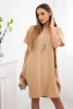 Dress with pockets and pendant Camel