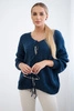 Sweater with front tie denim