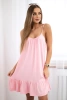 Dress with thin straps powdered pink