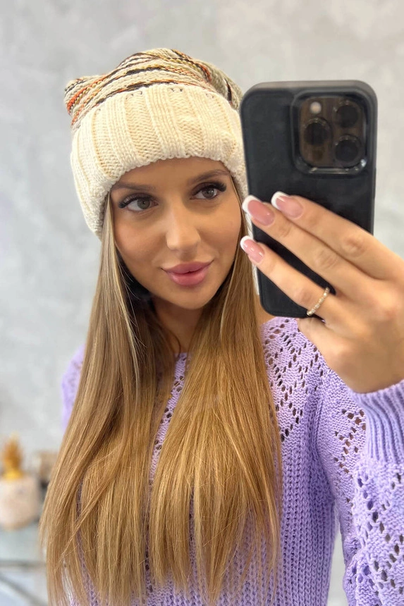 "Feba" moteriška kepurė K330 ecru+beige