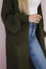 Sweater long cardigan khaki