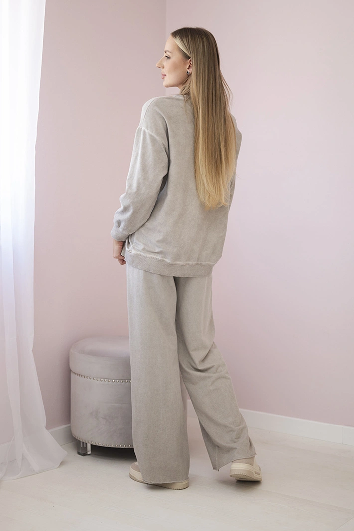 Cotton set Angel sweatshirt + pants beige