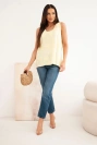 Women's cotton blouse with embroidery yellow