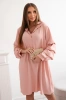 Платье оверсайз с декоративными рукавами пудрово-розовый