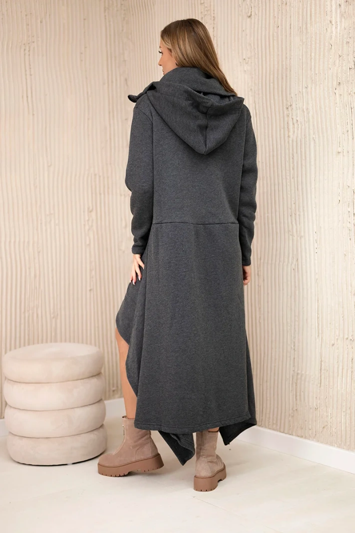 Insulated dress with longer sides graphite