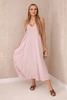 Muslin dress with straps dark powder pink