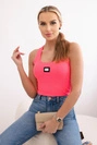 Gerippte Bluse mit blinkendem rosa Neon