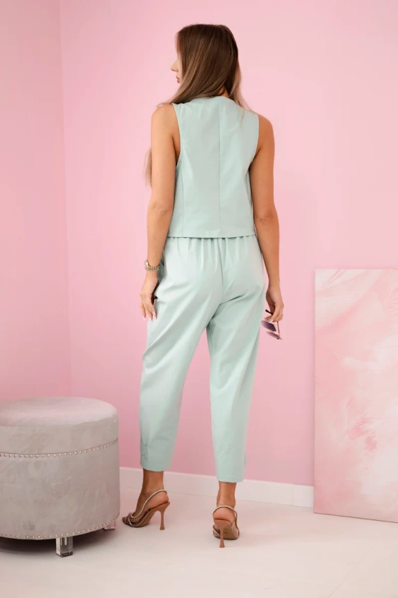 Vest + pants set dark mint