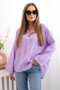 Marškininė palaidinė su siuvinėtu raštu tamsiai violetinė