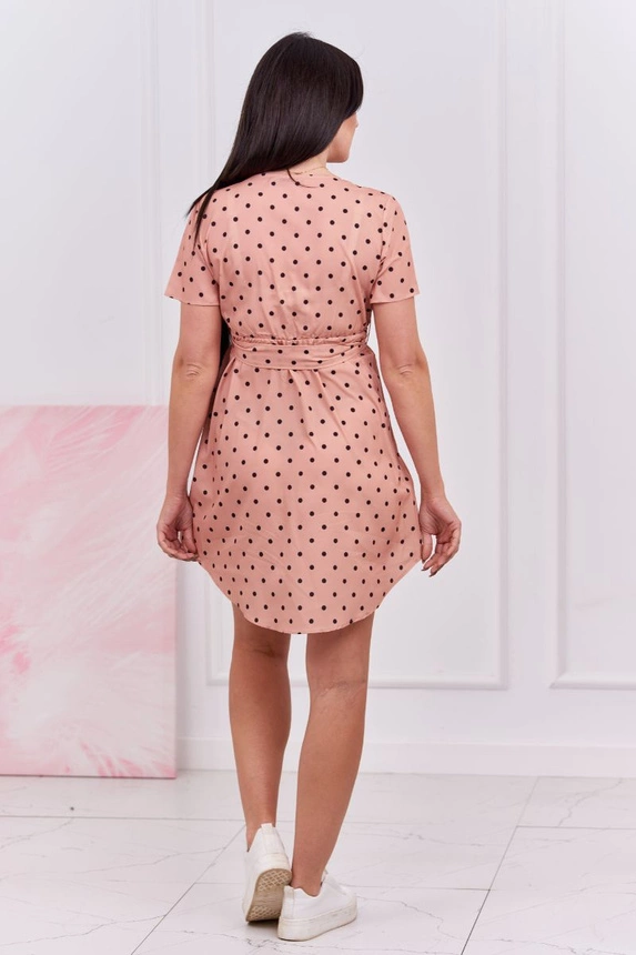 Dotted dress dark apricot